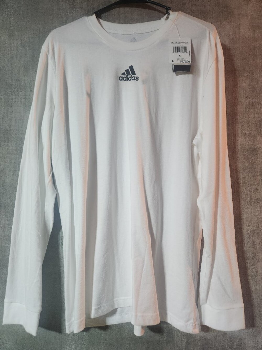 Adidas M Fresh LS Tee White Men's L NWT HE7303